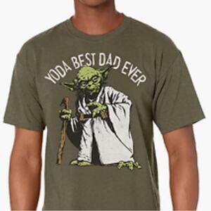 Star Wars Yoda Best Dad Ever Green Tee Short Sleeve Small New without Tags